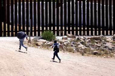 Smugglers at the New Mexico/Texas border study the terrain in hopes of moving families...