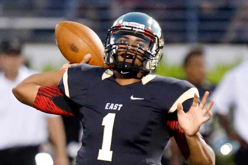 Plano East quarterback Miklo Smalls, pictured here in 2015, couldn't quite lead Plano East...