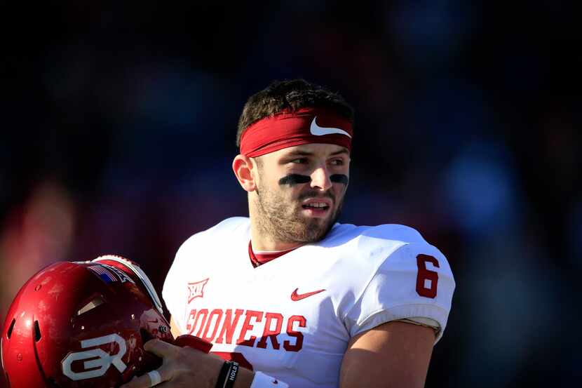 Oklahoma quarterback Baker Mayfield (6) during the first half of an NCAA college football...
