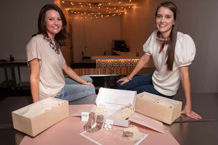 Layerist co-founders Hannah Brown, left, and Kelsey Fraley, with one of their customized...