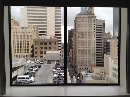  The rooms haveÂ Â views of downtown along Commerce Street.