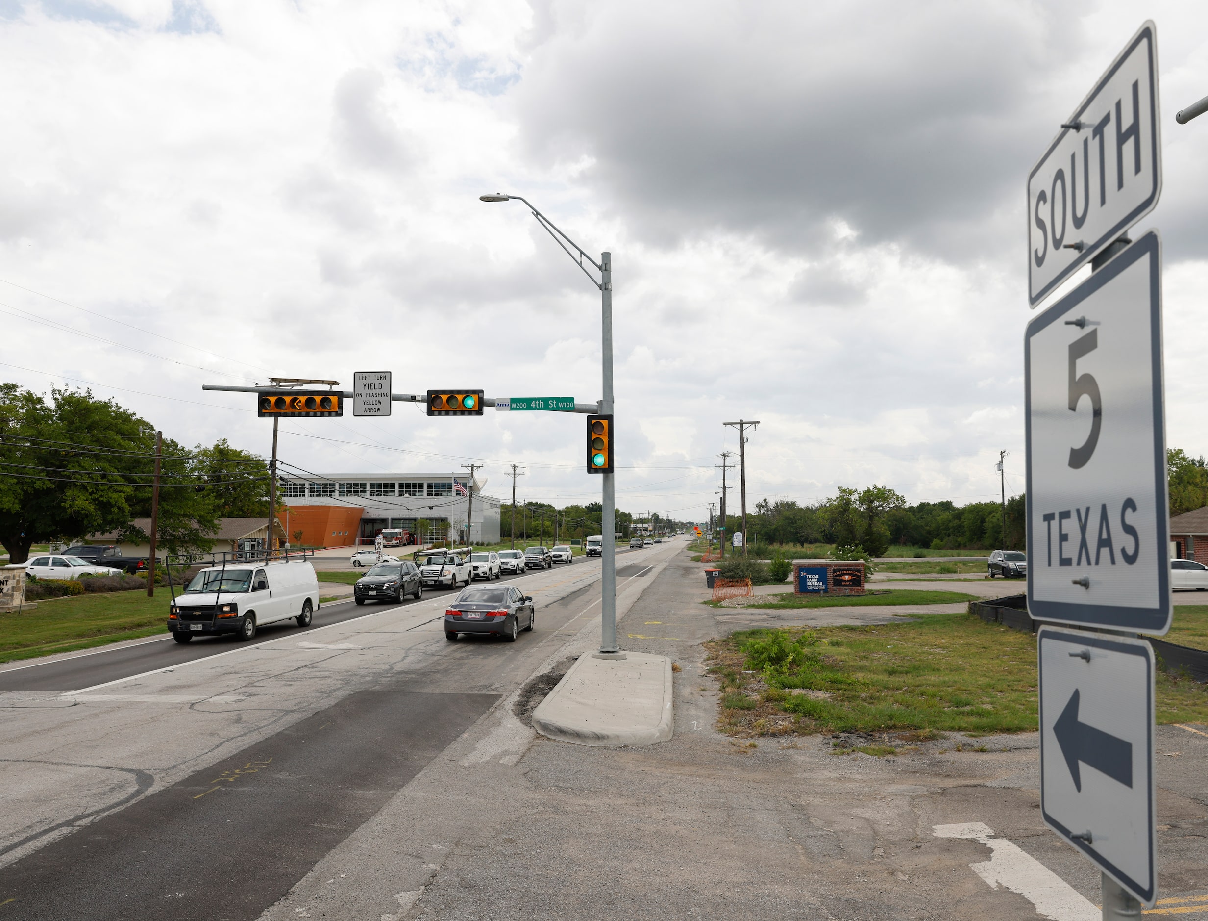 Traffic passes along downtown Anna on Aug. 30. 