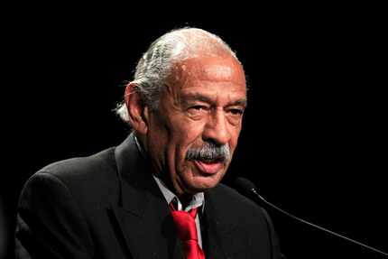 In this Nov. 6, 2012 file photo, Rep. John Conyers, D-Mich., addresses supporters during the...