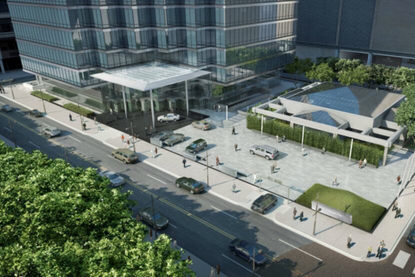 Renovation plans include a new drive-up entry and parking at the corner of Main and Griffin...