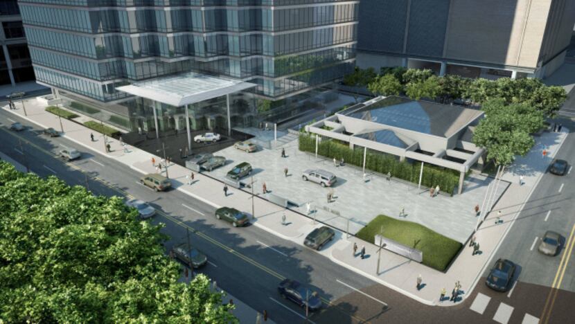 Renovation plans include a new drive-up entry and parking at the corner of Main and Griffin...