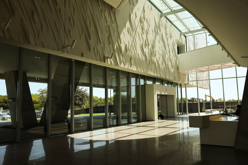 The skylit Crow Museum lobby. 