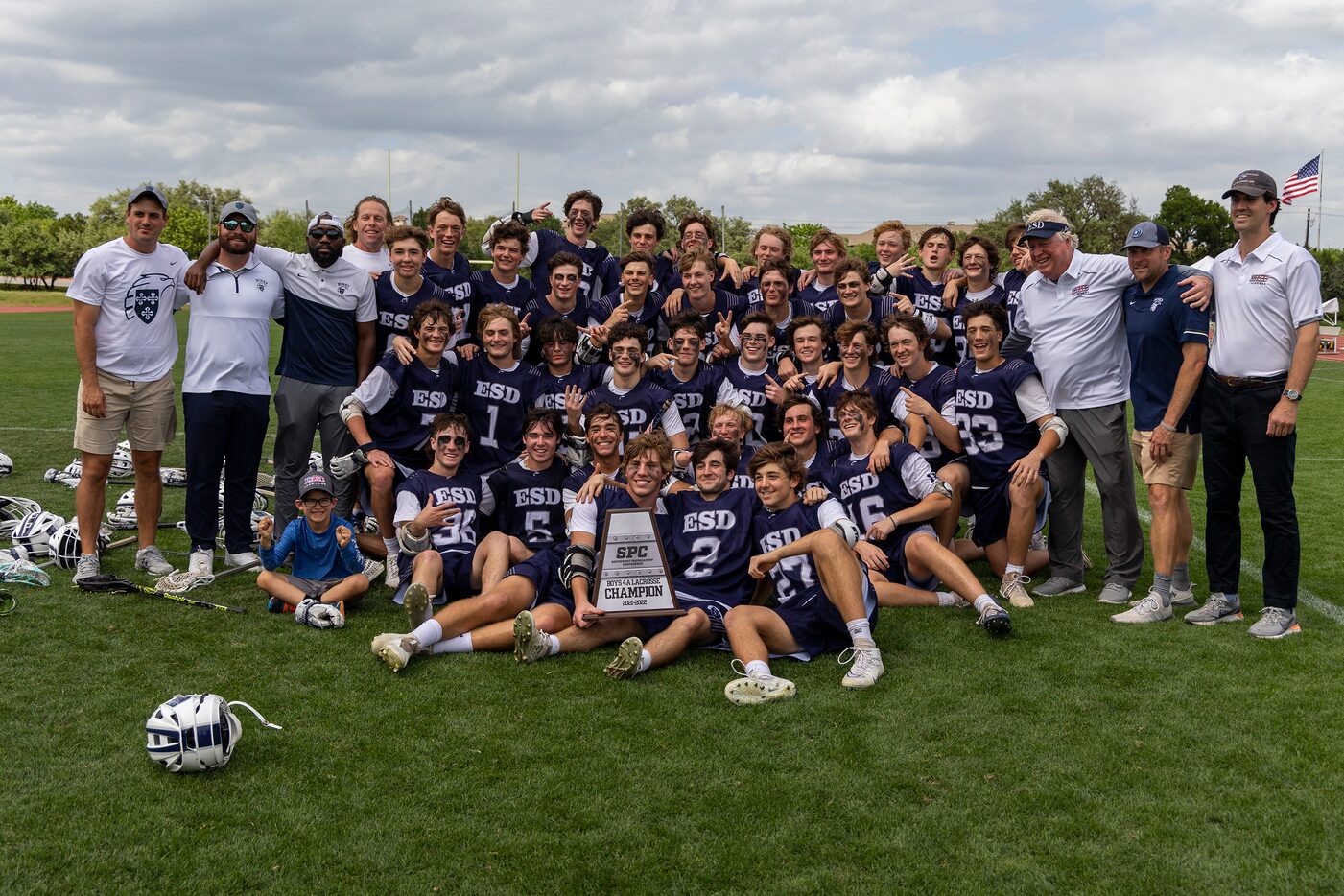 Episcopal School of Dallas celebrates a 14-5 win over St. Mark's during the Southwest...