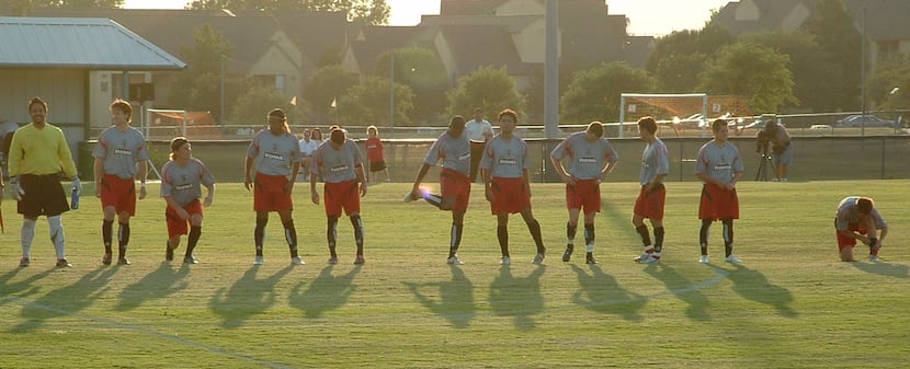 Dallas Roma lines up to take on Miami FC in the US Open Cup at UT Dallas. June 28, 2006.