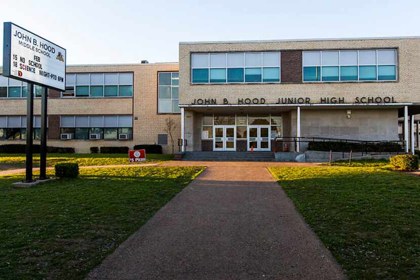  Students at Dallas ISD's John B. Hood Middle School, named for Confederate Gen. John Bell...