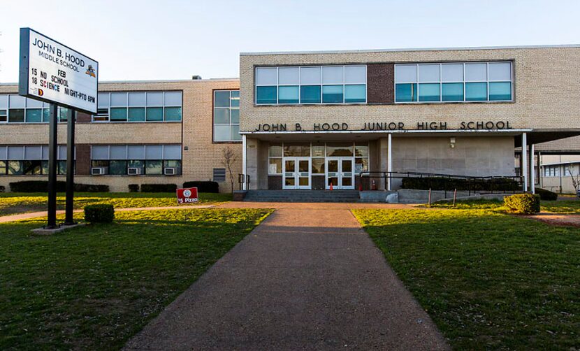  Students at Dallas ISD's John B. Hood Middle School, named for Confederate Gen. John Bell...