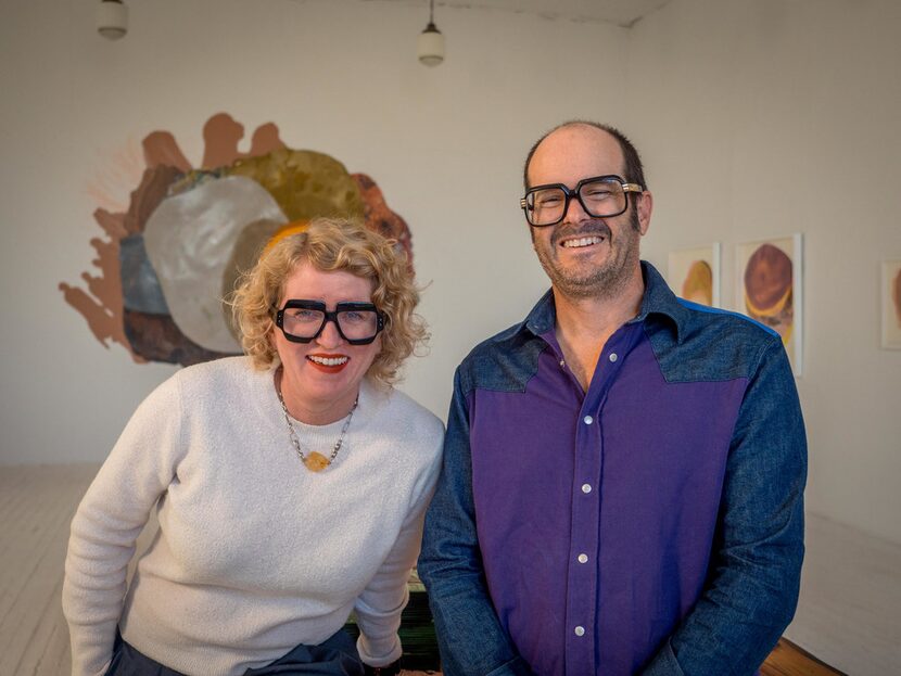 From left, Buck Johnston and artist Camp Bosworth own the shop Wrong Marfa in Marfa, Texas. 