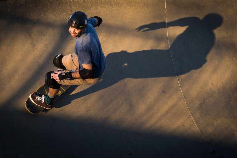 Clinton Haley rides his skateboard at Lively Pointe Skate Park on Sunday, Jan. 22, 2017, in...