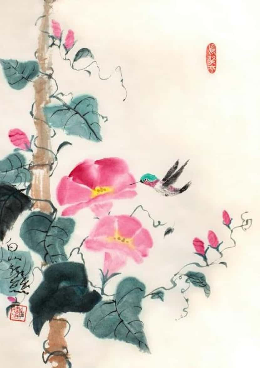 
Expressive brushstrokes are featured in Chinese brush painting, seen in this piece by...