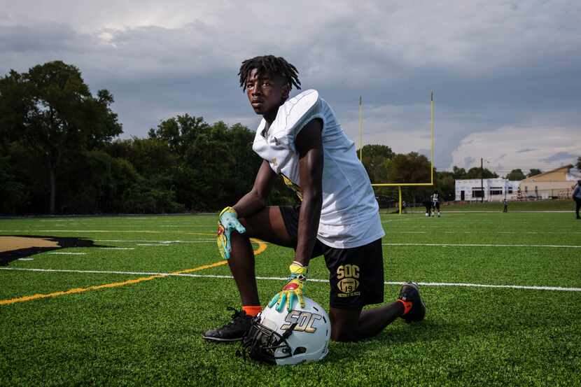 South Oak Cliff senior wide receiver Justyn Isah Harrison after practice on Wednesday, Sept....