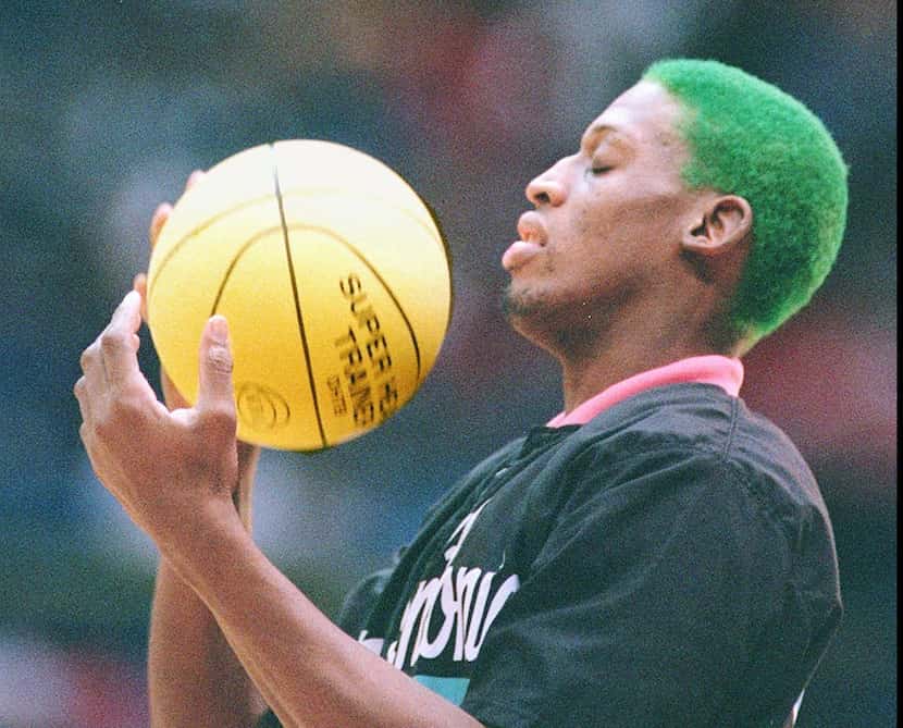 In this file photo, San Antonio Spurs' Dennis Rodman was warming up for his first  regular...