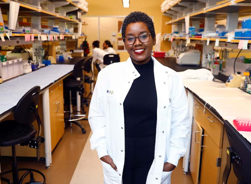 UT-Dallas associate professor Nikki Delk is photographed in her campus lab where she mentors...