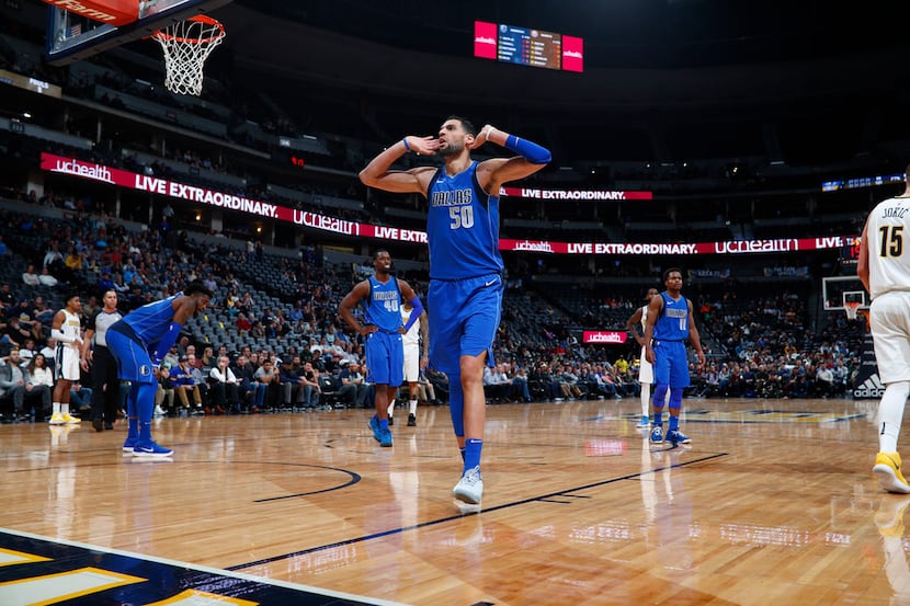 Dallas Mavericks center Salah Mejri (50) in the second half of an NBA basketball game...