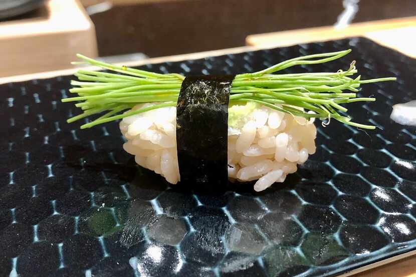 At omakase restaurant Tatsu in Dallas, chef Tatsuya Sekiguchi serves 18 courses or more....