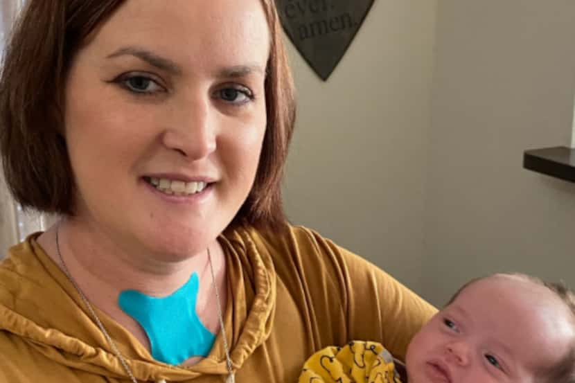 Courtney Thomas of Anna, Texas, with her son, Briggs. Thomas gave birth to her son at...