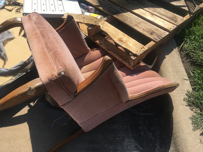 A chair in the pile of debris was collected in Mesquite by Texas Department of...