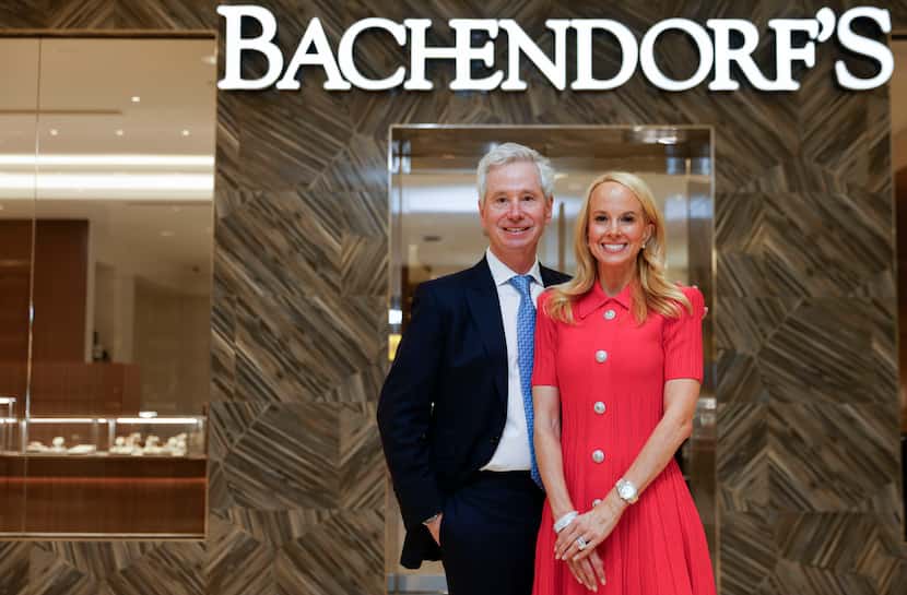 Lawrence Bock, CEO of Bachendorf’s, and his wife, Katy Bock, in front of the new...