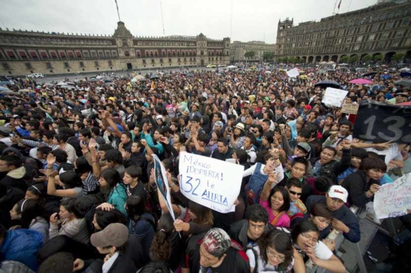 Thousands converged on Mexico City's Zócalo square on Saturday for a concert and rally in...