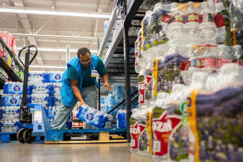 Water is stocked at Walmart after a boil water notice was issued for the entire city of...