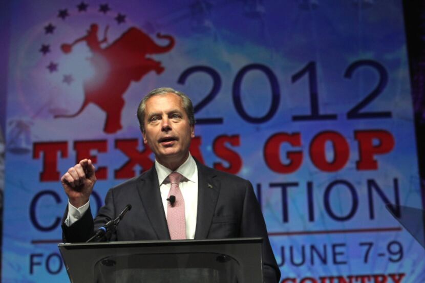 Lt. Gov. David Dewhurst, addressing the state Republican Convention in June, is dismayed by...