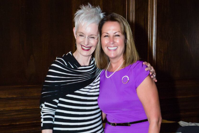 Lyn Berman, left, executive director and founder of Attitudes & Attire, with recently...