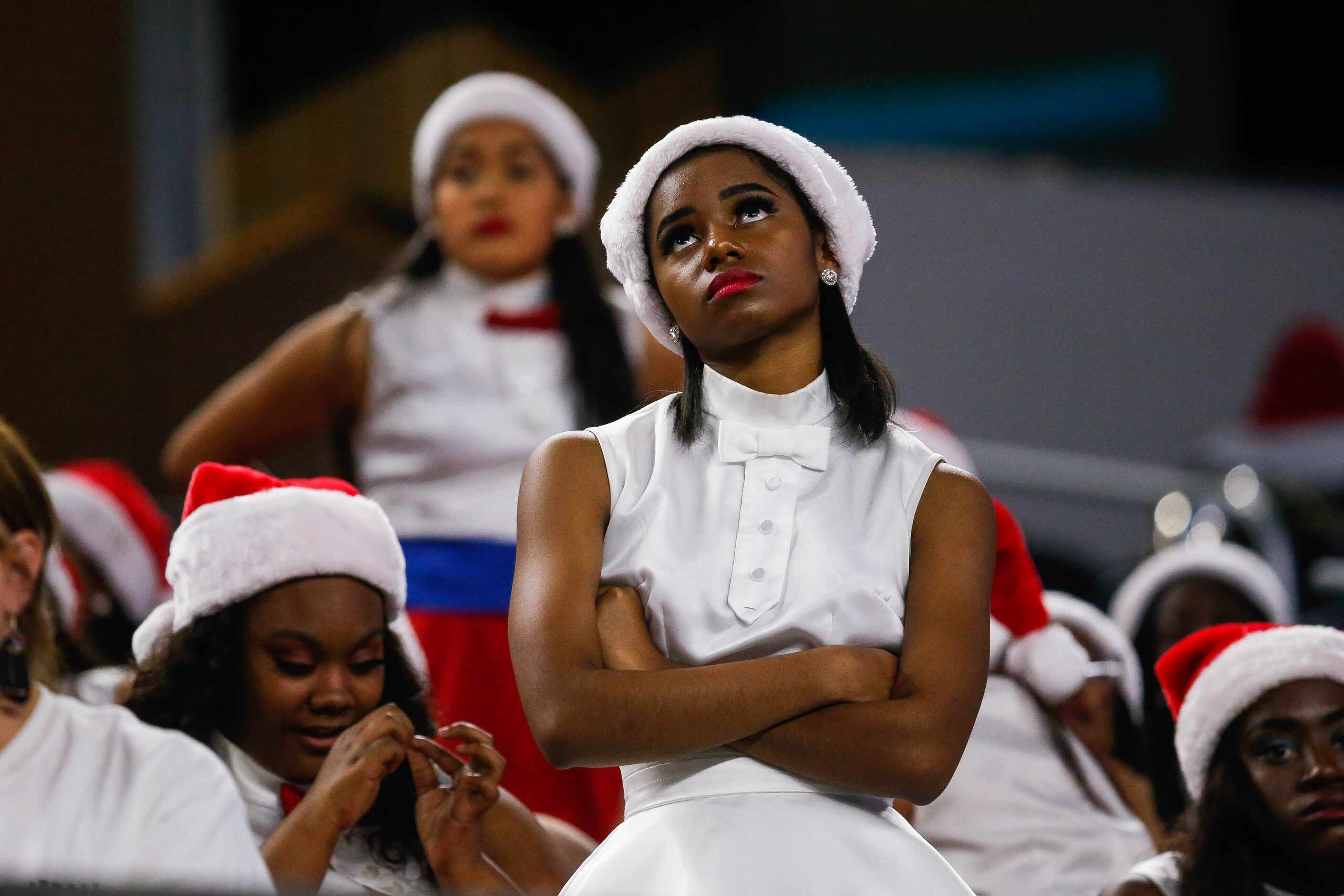 Duncanville students watch as their team falls behind in the fourth quarter of a Class 6A...
