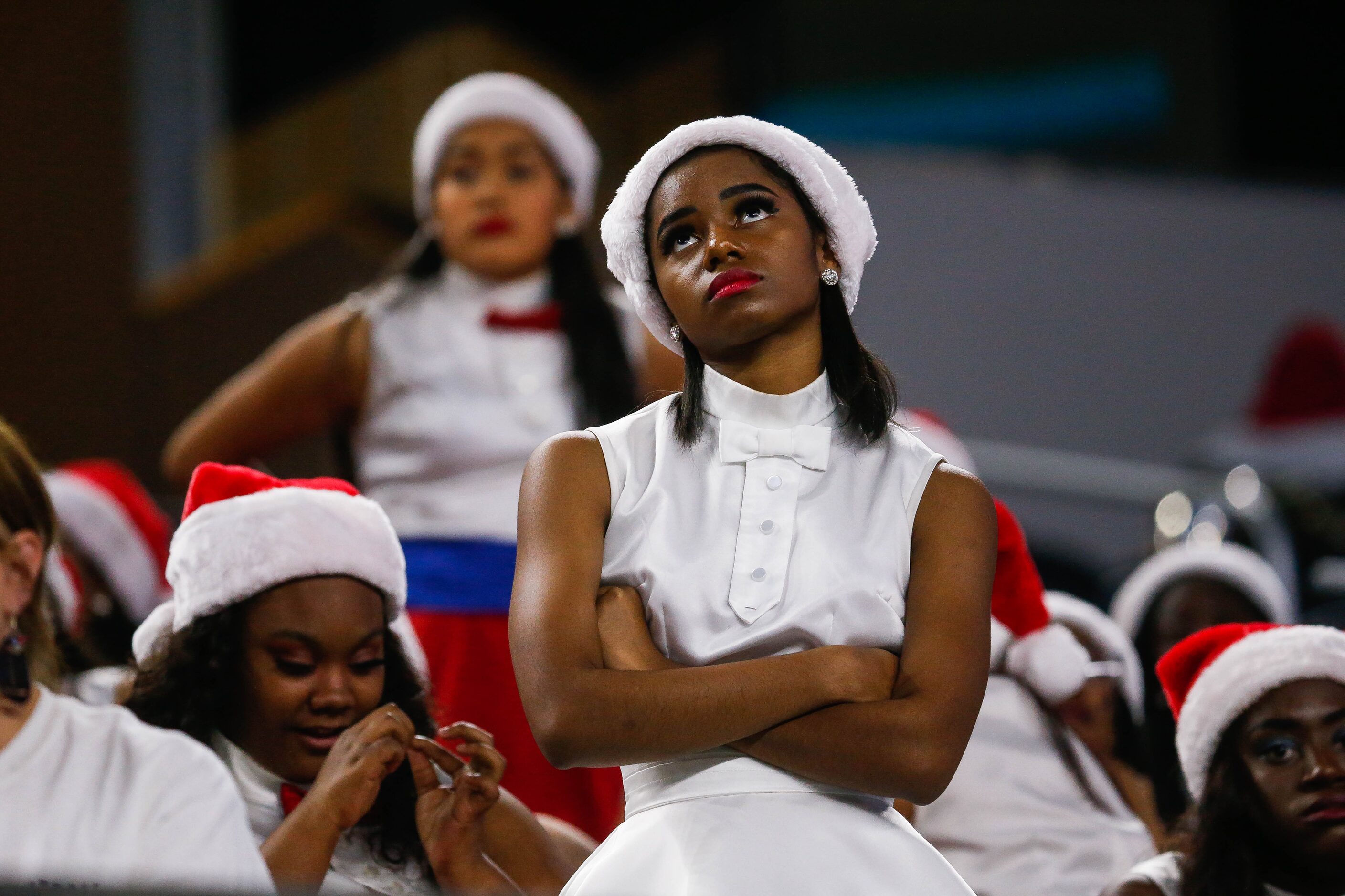 Duncanville students watch as their team falls behind in the fourth quarter of a Class 6A...