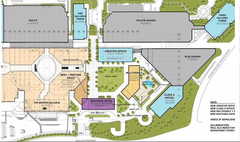 Redevelopment plans for the Galleria would replace excess retail space with apartment, hotel...