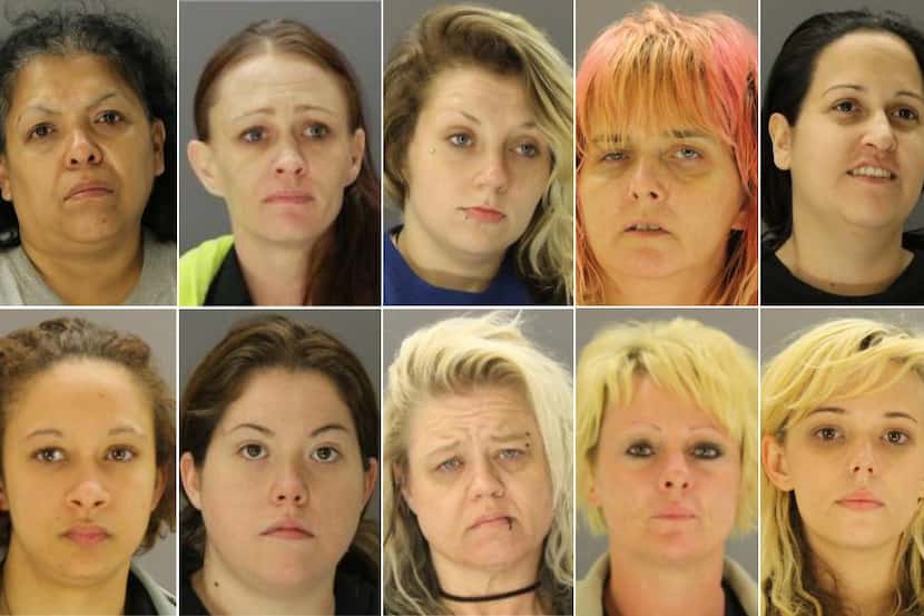 Those arrested included (from top left) Oralia Acosta, 51; Katy Anderson, 35; Carson Baker,...
