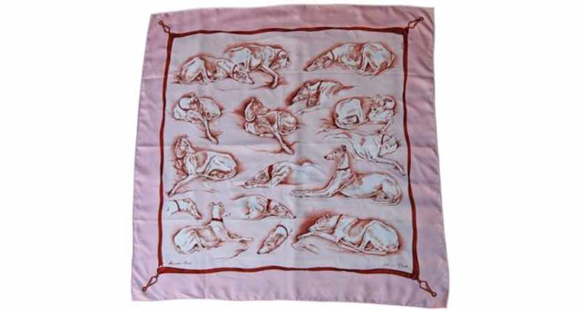  This Hermes scarf, complete with greyhounds, is up for auction.