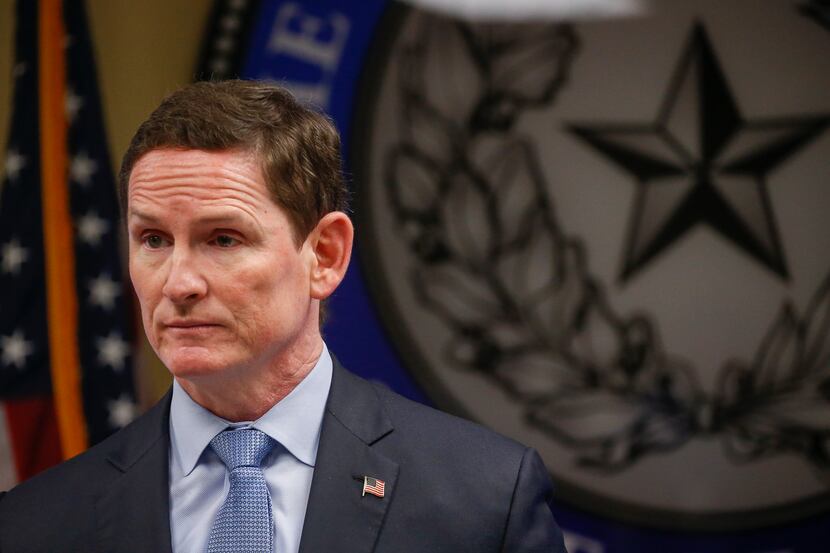 Dallas County Judge Clay Jenkins addressed members of the news media regarding the...
