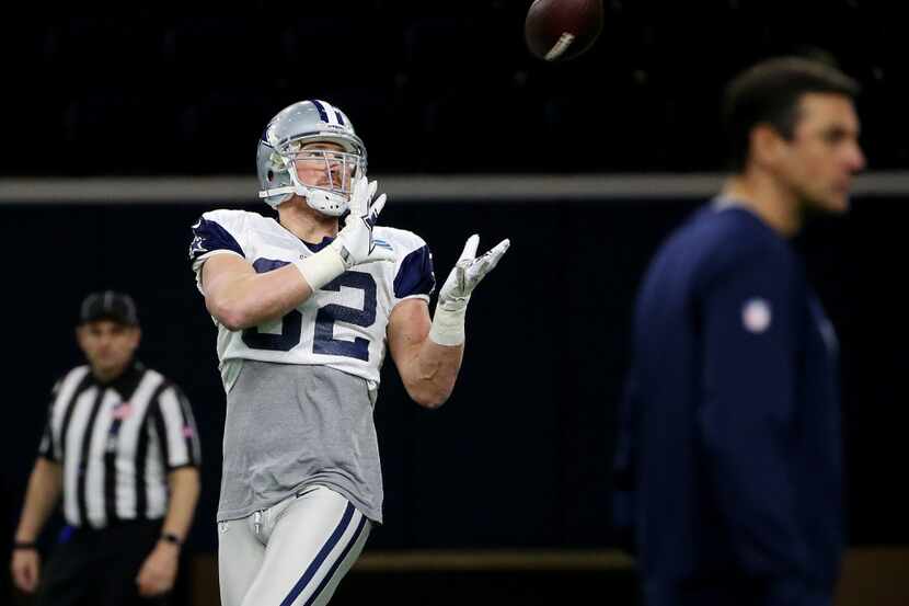 Dallas Cowboys tight end Jason Witten (82) catches the ball during team practice at The Star...