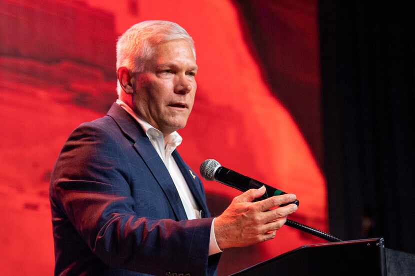 Republican Rep. Pete Sessions spoke to supporters after conceding the U.S. House race to...