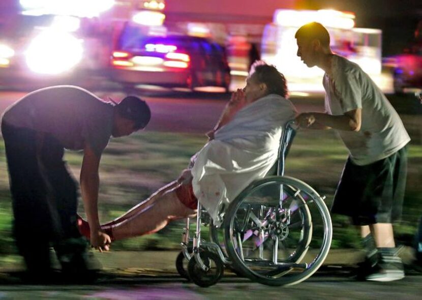 A firefighter searched West Rest Haven nursing home after the explosion.