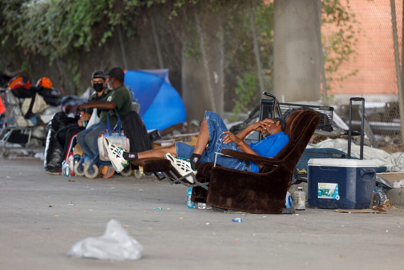 Many of the unhoused individuals along Coombs Street live even without their tents after...