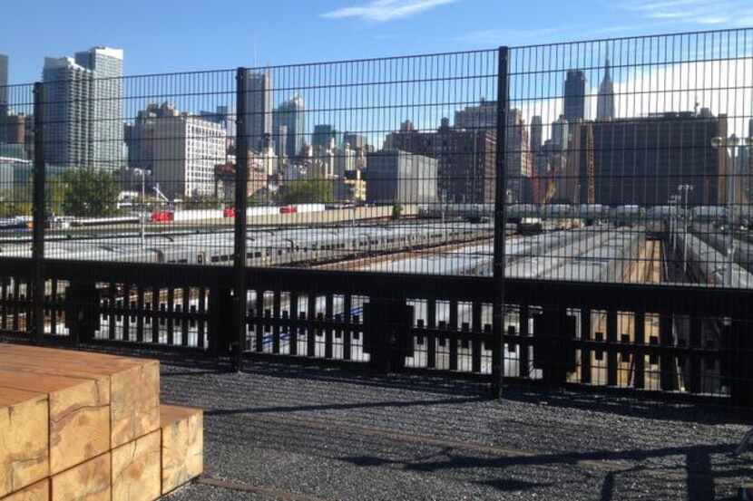 
Seen from the High Line near the 34th Street entrance, a platform is being built over the...