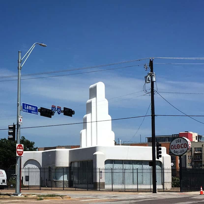 The former Good Luck Oil Company (Gloco) service station on Cadiz and Lamar streets..