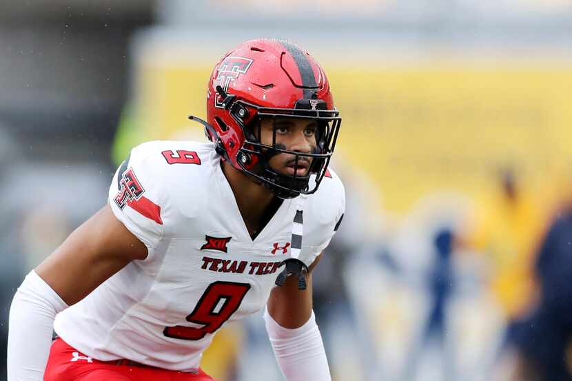 Texas Tech's C.J. Baskerville (9) in action against West Virginia during an NCAA football...