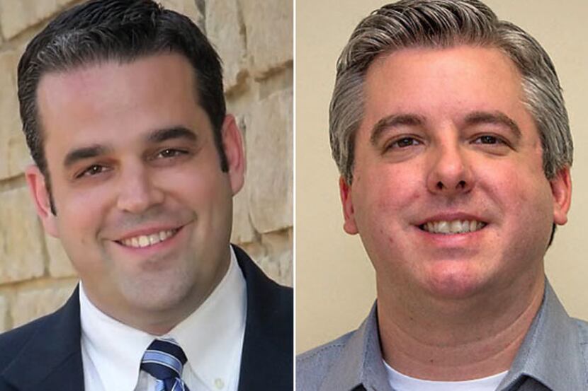 Adam McGough (left), Dallas Mayor Mike Rawlings' chief of staff, and Sam Merten, Rawlings'...
