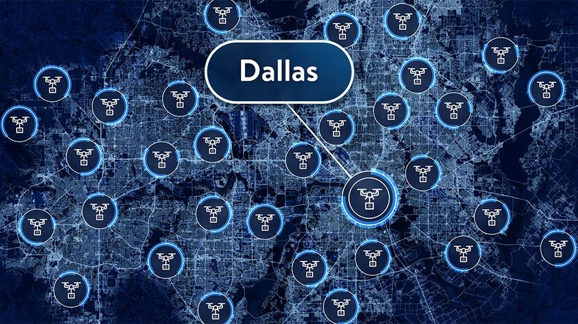 A geographic visualization of where Walmart said it will make drone deliveries with its...