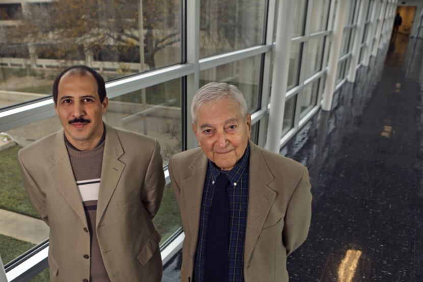 University of Texas at Dallas scientists Mustapha Ishak-Boushaki (left) and Wolfgang Rindler...
