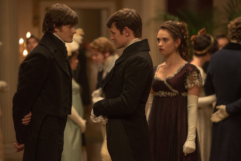 From left: Sam Riley, Matt Smith and Lily James star in "Pride and Prejudice and Zombies."