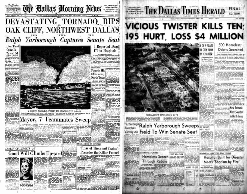 These front pages appeared in The Dallas Morning News and The Dallas Times Herald the day...