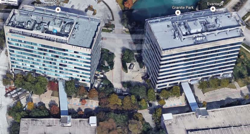 This Google Maps image shows the Siemens building on the left at 5800 Granite Parkway with...