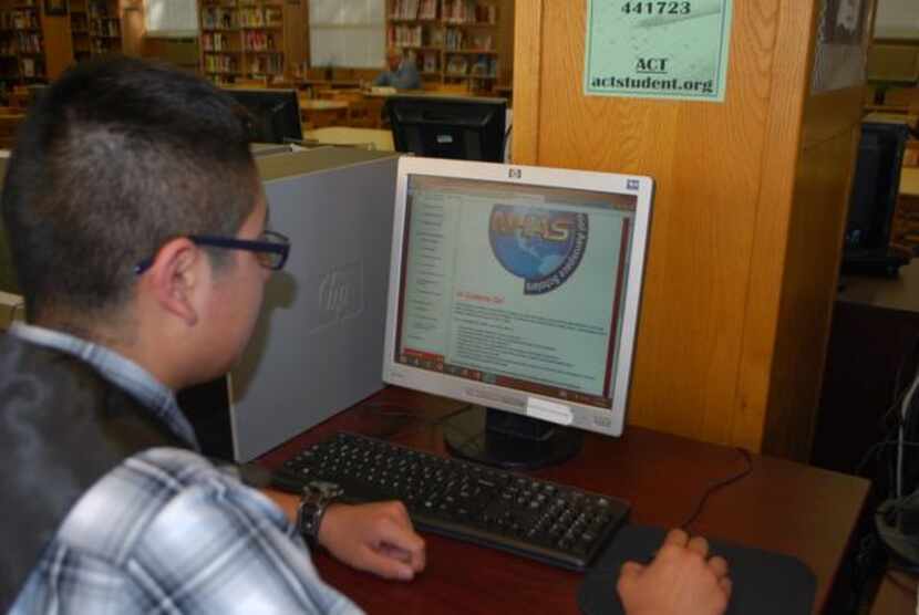 
Eric Lopez often works on the program before school in the library. The bulk of NASA’s High...