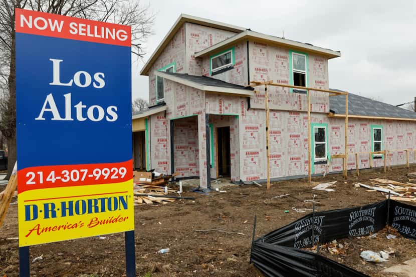 Construction continues on a D.R. Horton Home in Dallas, Wednesday, Jan. 25, 2023.